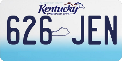 KY license plate 626JEN