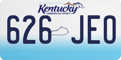 KY license plate 626JEO