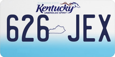 KY license plate 626JEX