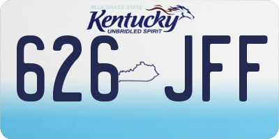 KY license plate 626JFF