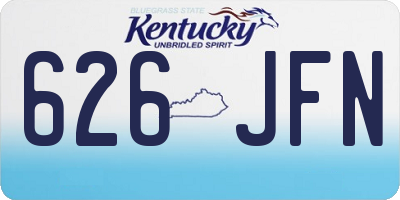 KY license plate 626JFN