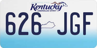 KY license plate 626JGF