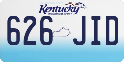 KY license plate 626JID