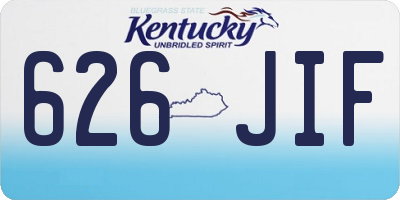 KY license plate 626JIF