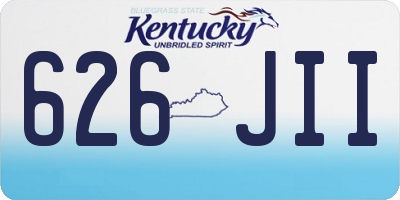 KY license plate 626JII