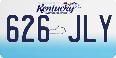 KY license plate 626JLY