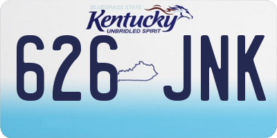 KY license plate 626JNK