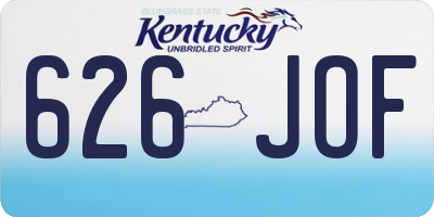 KY license plate 626JOF