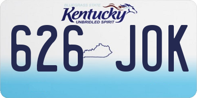 KY license plate 626JOK