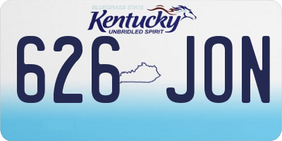 KY license plate 626JON