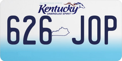 KY license plate 626JOP