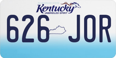 KY license plate 626JOR