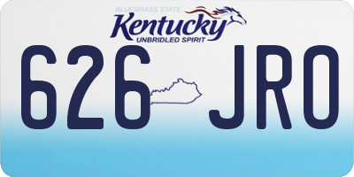 KY license plate 626JRO