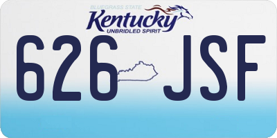 KY license plate 626JSF