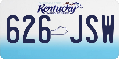 KY license plate 626JSW