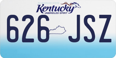 KY license plate 626JSZ