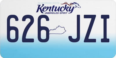 KY license plate 626JZI