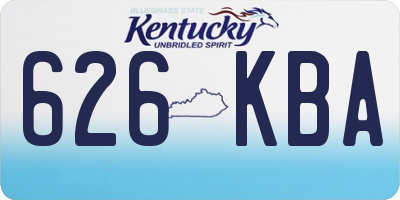 KY license plate 626KBA