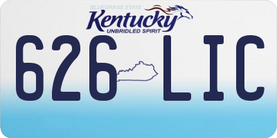 KY license plate 626LIC