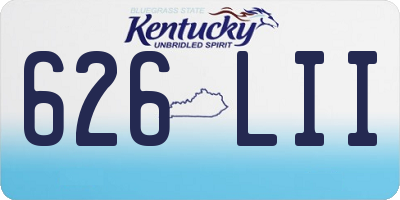 KY license plate 626LII