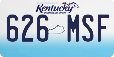 KY license plate 626MSF
