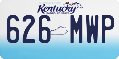 KY license plate 626MWP
