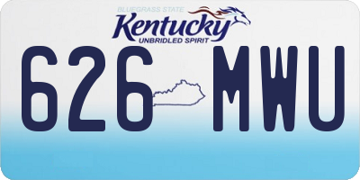 KY license plate 626MWU