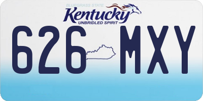 KY license plate 626MXY
