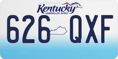 KY license plate 626QXF