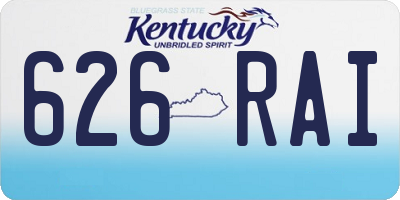 KY license plate 626RAI