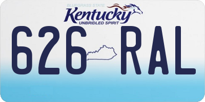 KY license plate 626RAL