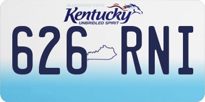 KY license plate 626RNI