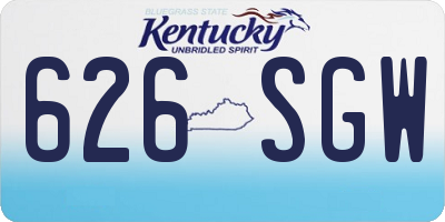 KY license plate 626SGW