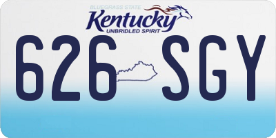 KY license plate 626SGY