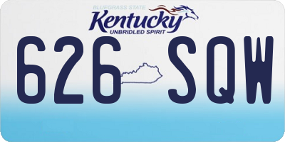 KY license plate 626SQW