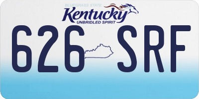 KY license plate 626SRF