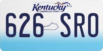 KY license plate 626SRO