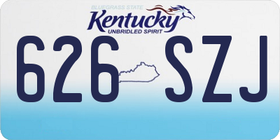 KY license plate 626SZJ