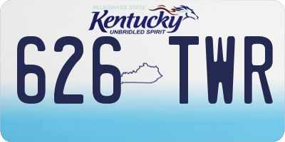 KY license plate 626TWR