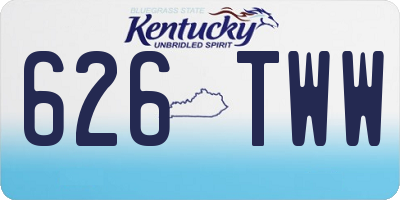 KY license plate 626TWW