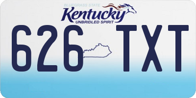 KY license plate 626TXT