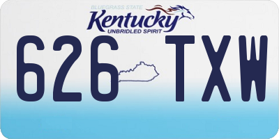 KY license plate 626TXW