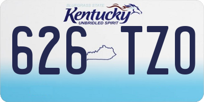 KY license plate 626TZO