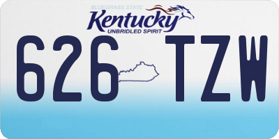 KY license plate 626TZW