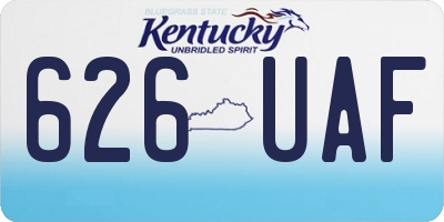 KY license plate 626UAF