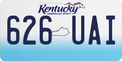 KY license plate 626UAI