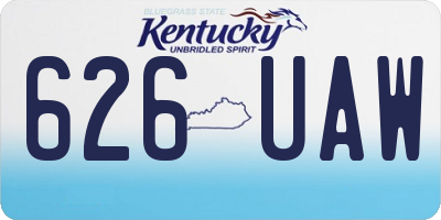 KY license plate 626UAW