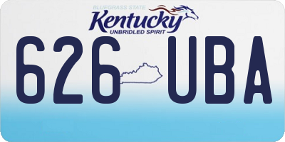 KY license plate 626UBA