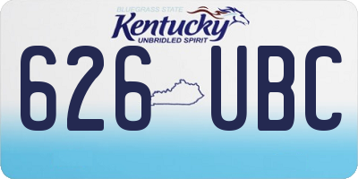 KY license plate 626UBC