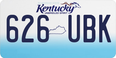 KY license plate 626UBK